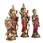 Superfine Brass Ram Darbar Set with Stonework | Lord Ram 20" with Family | Premium Temple Grade Divine Collection | 26 kg Sacred Art | Enhanced Beauty